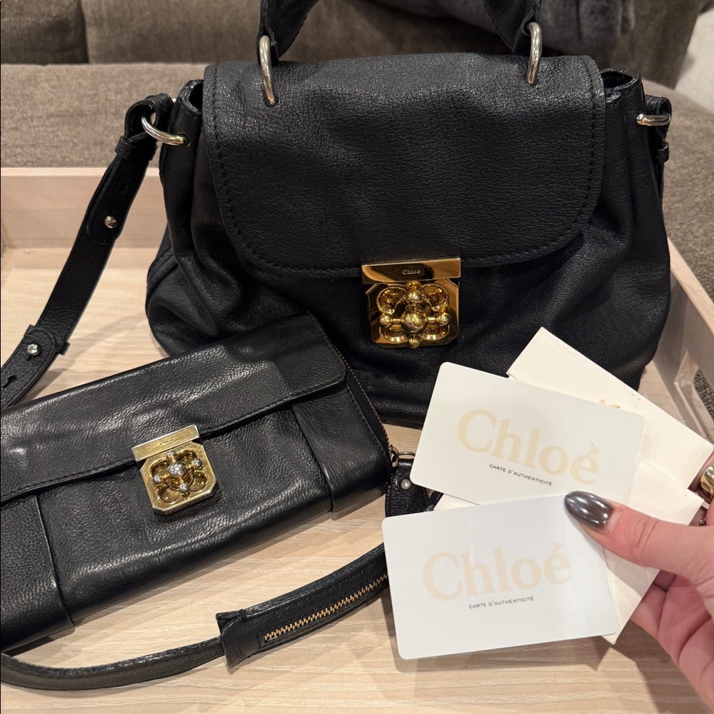 Chloe black purse & matching wallet - vintage